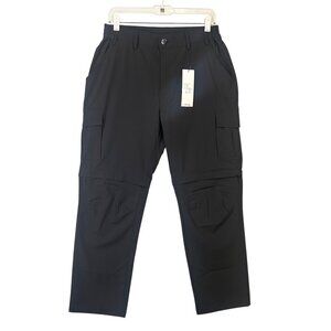 Women's Black Nonwe Convertible Cargo Pants With Zip-Off Legs & Pockets 30X29